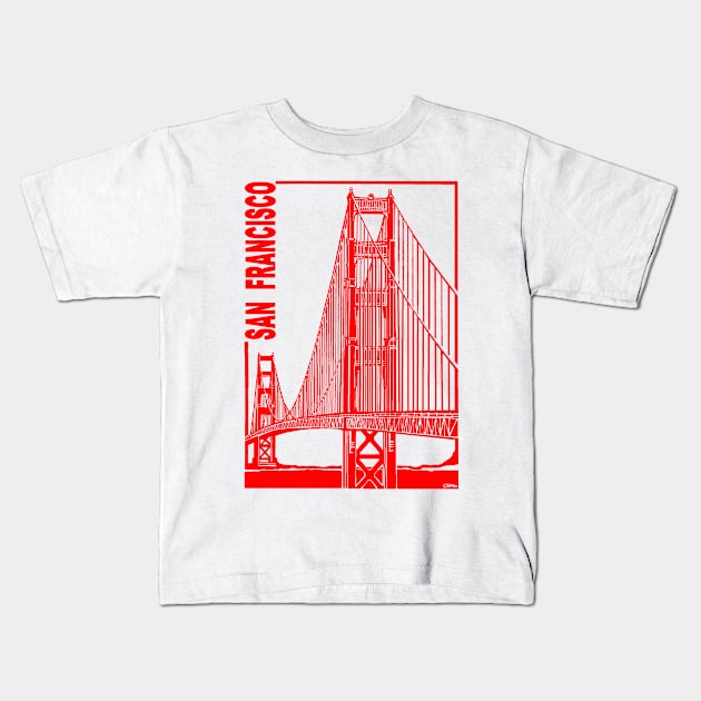 San Francisco-Golden Gate  Bridge Kids T-Shirt by NewSignCreation